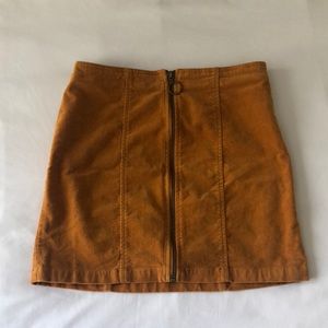 Tan/Orange Suede Mini Skirt